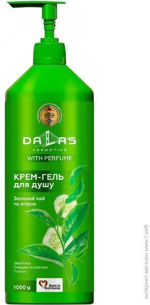 Dalas Крем-гель для душа Зеленый чай и огурец, 1000 мл фото 1 &mdash; TD-EX.RU