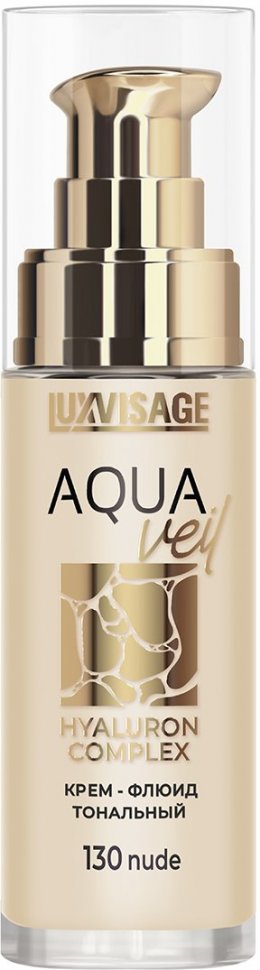 Крем-флюид тональный AQUA veil HYALURON COMPLEX тон 130 NUDE Luxvisage   фото 1 &mdash; TD-EX.RU