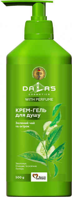 Dalas Крем-гель для душа Зеленый чай и огурец, 500 мл фото 1 &mdash; TD-EX.RU