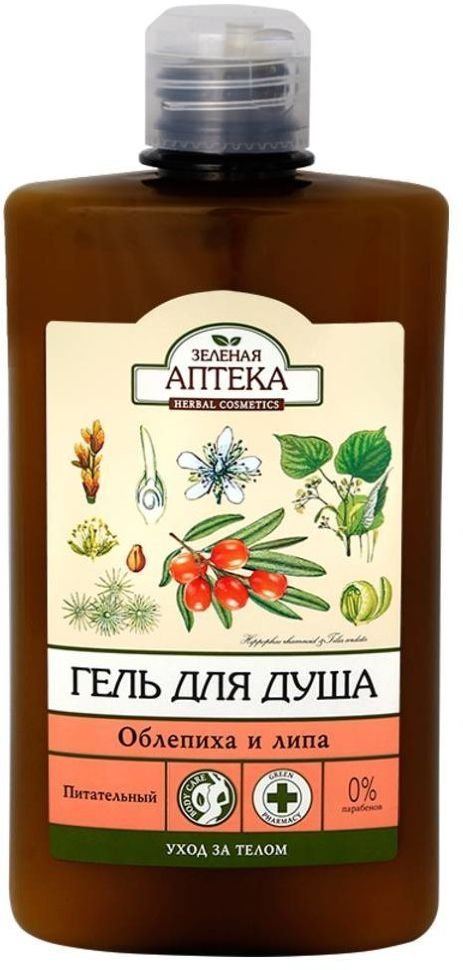 ЗЕЛЕНАЯ АПТЕКА Гель для душа Облепиха и липа, 400 мл фото 1 &mdash; TD-EX.RU