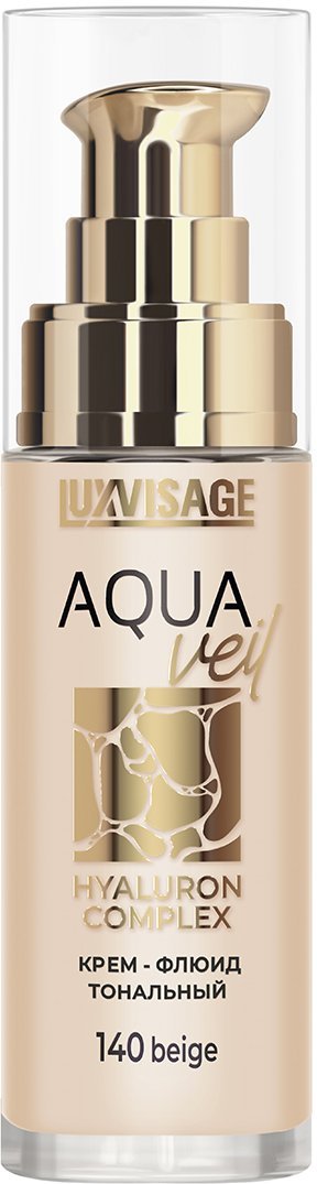 Крем-флюид тональный AQUA veil HYALURON COMPLEX тон 140 BEIGE Luxvisage  &mdash; TD-EX.RU