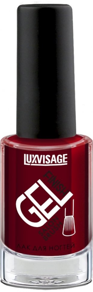 Лак для ногтей стойкий глянцевый GEL FINISH тон 08 бордовый винный Luxvisage, 9 г      фото 1 &mdash; TD-EX.RU
