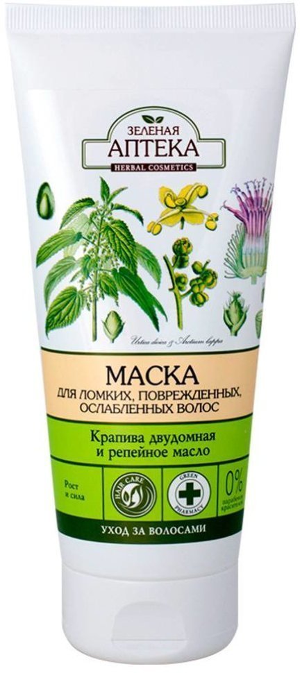 ЗЕЛЕНАЯ АПТЕКА Маска Крапива двудомная и репейное масло, 200 мл фото 1 &mdash; TD-EX.RU