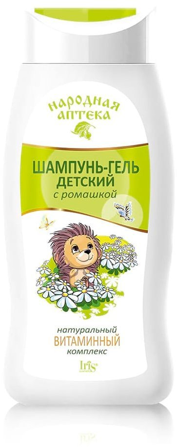 Шампунь-гель детский ромашкой и натуральным витаминным комплексом Народная аптека Iris, 300 мл фото 1 &mdash; TD-EX.RU