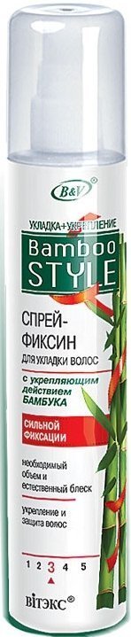Спрей-фиксин для укладки волос сильной фиксации с укрепляющим действием бамбука Bamboo style Витэкс, 215 мл фото 1 &mdash; TD-EX.RU