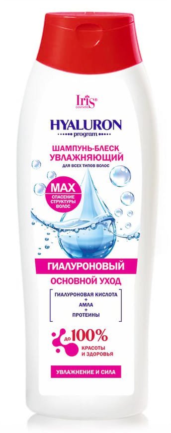 IRIS HYALURON program Шампунь-блеск увлажняющий для всех типов волос серии фл-н 400 мл фото 1 &mdash; TD-EX.RU