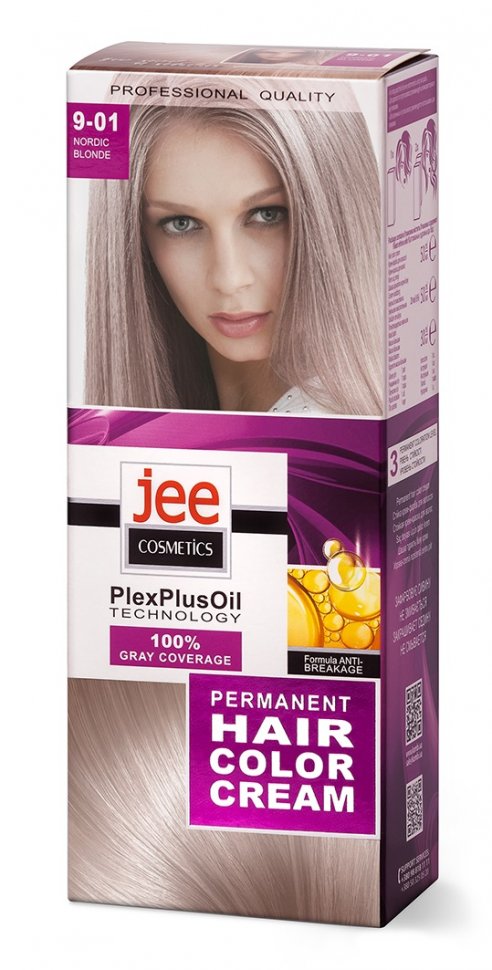 Стойкая крем-краска для волос JEE COSMETICS тон 9-01 Нордический блонд фото 1 &mdash; TD-EX.RU