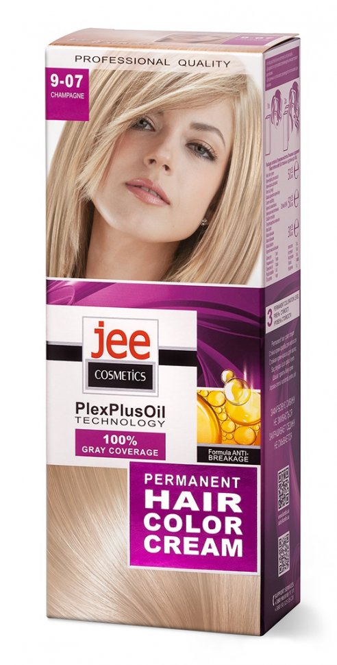 Стойкая крем-краска для волос JEE COSMETICS тон 9-07 Шампань фото 1 &mdash; TD-EX.RU