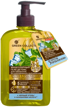 Green Collection Мицеллярный гель-детокс для умывания Против 5 проблем кожи, 290 мл фото 1 &mdash; TD-EX.RU