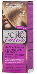 Краска стойкая с витаминами для волос Belita сolor тон 8.31 Пшеница, Белита  фото 1 &mdash; TD-EX.RU