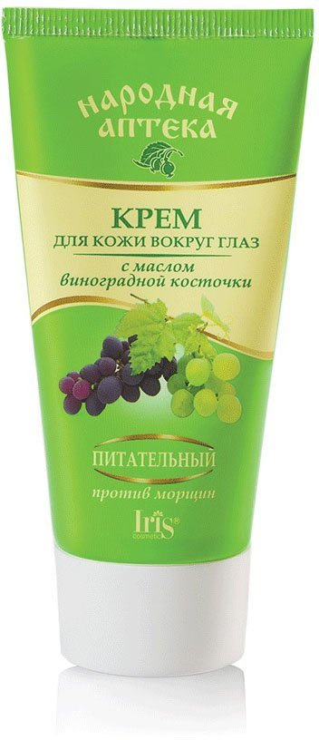 Крем для кожи вокруг глаз с маслом виноградной косточки питательный против морщин Народная аптека Iris, 50 мл фото 1 &mdash; TD-EX.RU