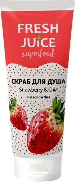 Скраб для душа Fresh Juice Superfood Strawberry & Chia, 200 мл фото 1 &mdash; TD-EX.RU