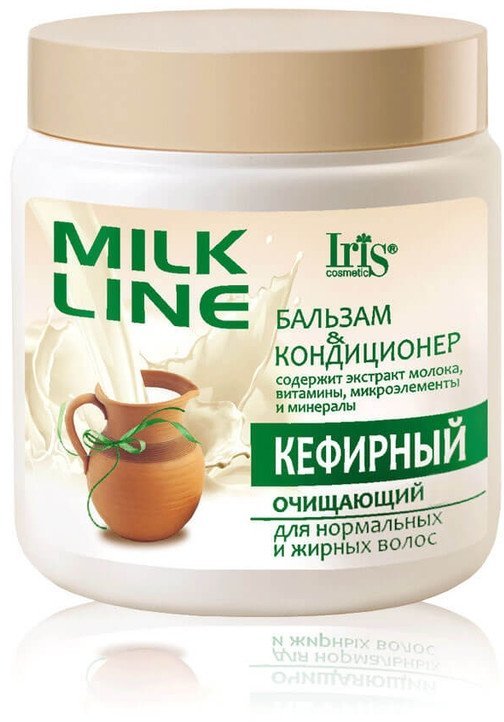 Бальзам-кондиционер «Кефирный» очищающий для нормальных и жирных волос Iris, 500 мл   фото 1 &mdash; TD-EX.RU