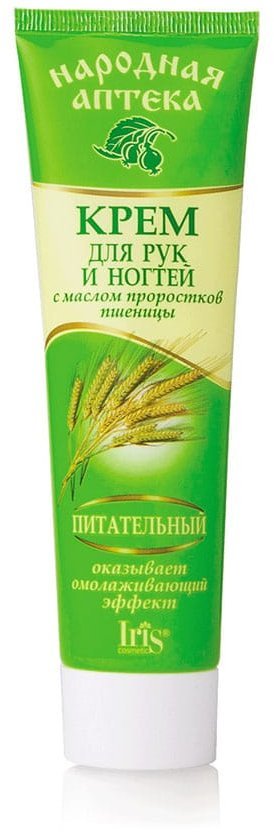 Крем для рук и ногтей с маслом проростков пшеницы Народная аптека Iris, 100 мл фото 1 &mdash; TD-EX.RU