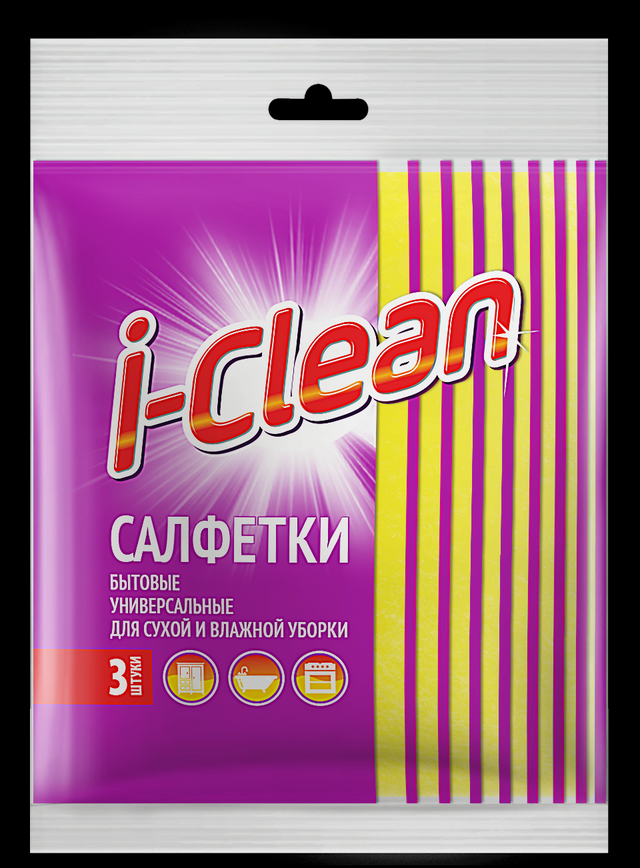 RMX Салфетки бытовые универсальные для сухой и влажной уборки I-CLEAN 3шт фото 1 &mdash; TD-EX.RU