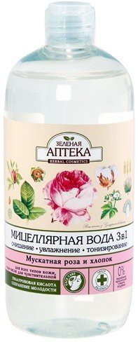 Мицеллярная вода 3в1 «Мускатная роза и хлопок» Зеленая аптека, 500 мл фото 1 &mdash; TD-EX.RU