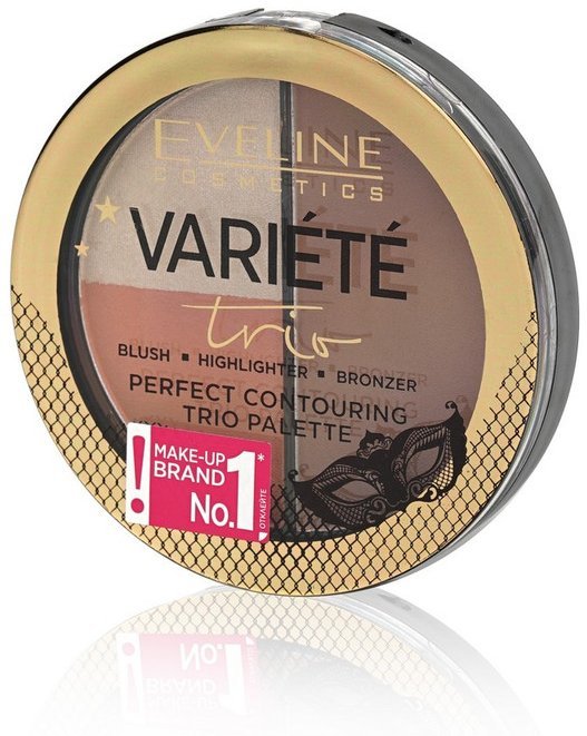 Палетка для контурирования лица - 01 LIGHT серии VARIETE (скульптурирующая пудра, румяна, хайлайтер) Eveline фото 1 &mdash; TD-EX.RU