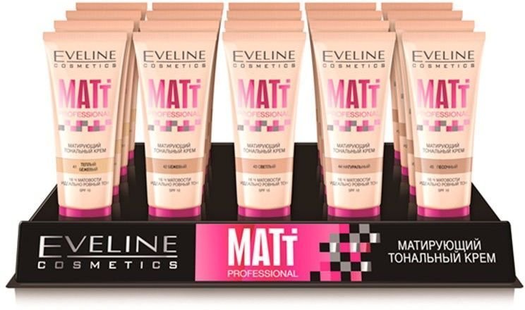 Матирующие тональные крема Matt professional (набор 20 шт + тестеров) Eveline, 20x30 мл фото 1 &mdash; TD-EX.RU
