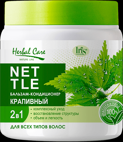 Бальзам-кондиционер для всех типов волос Крапивный Herbal Care Iris, 500 мл фото 1 &mdash; TD-EX.RU