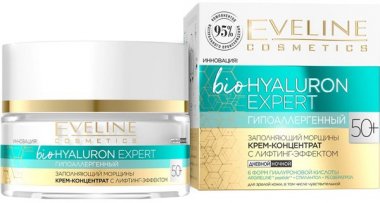 Гипоаллергенный крем-концентрат с лифтинг-эффектом 50+ bioHYALURON EXPERT Eveline, 50мл &mdash; TD-EX.RU