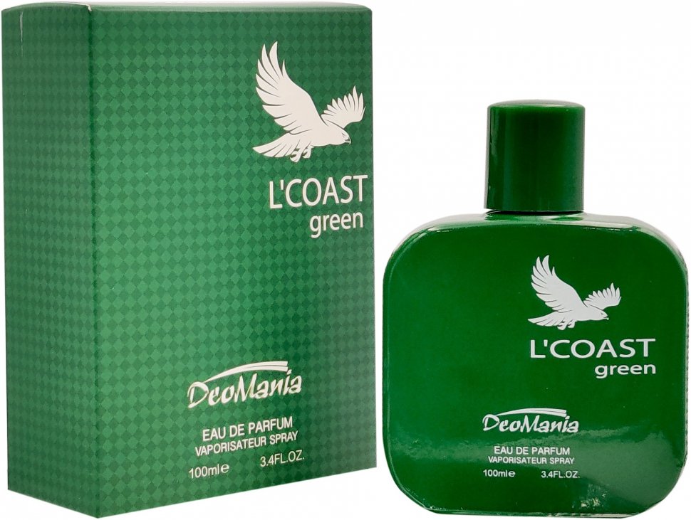Парфюмерная вода для мужчин L'COAST GREEN DeoMania, 100 мл   фото 1 &mdash; TD-EX.RU