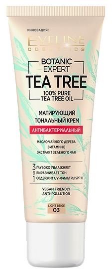 Матирующий антибактериальный тональный крем 3 в 1 тон 03 Light Beige Botanic Expert Eveline, 30 мл фото 1 &mdash; TD-EX.RU