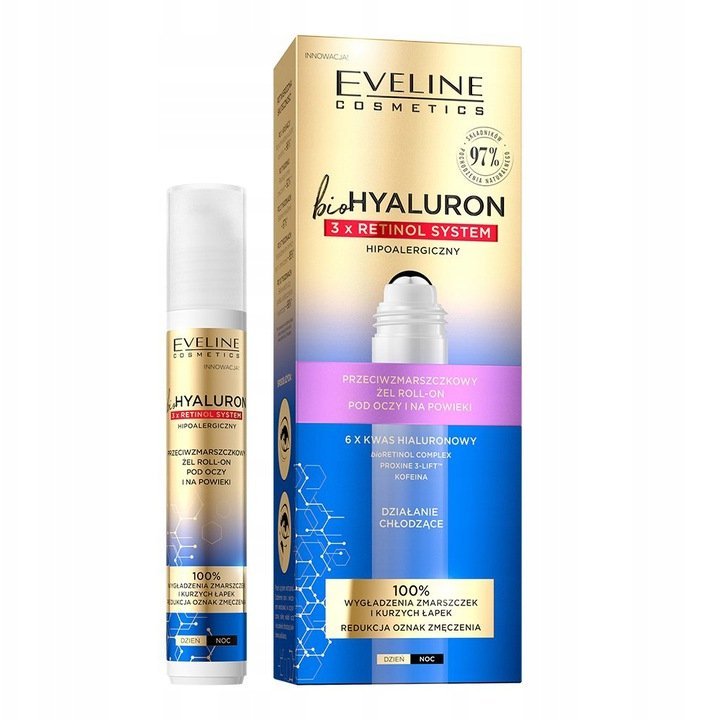 Роликовый гель-филлер для кожи вокруг глаз серии bioHYALURON 3 x RETINOL SYSTEM, 15мл фото 1 &mdash; TD-EX.RU