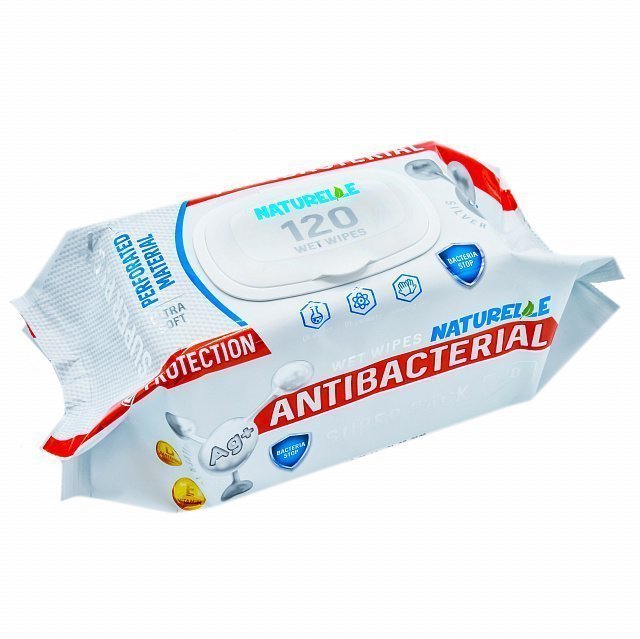 Влажные салфетки Antibacterial с Д-пантенолом, ионами серебра и Витамином Е NATURELLE, 120 шт фото 1 &mdash; TD-EX.RU