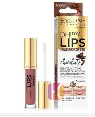 Блеск для увеличения объема губ Шоколад Oh! My Lips Eveline, 4,5 мл  фото 1 &mdash; TD-EX.RU