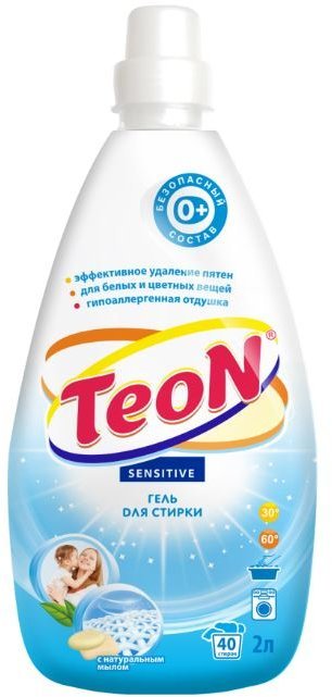 Гель для стирки  Sensitive Teon, 2000 мл.  фото 1 &mdash; TD-EX.RU