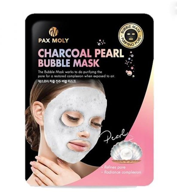 Пузырьковая маска с древесным углем и жемчужной пудрой Charcoal Pearl Bubble Mask PaxMoly фото 1 &mdash; TD-EX.RU