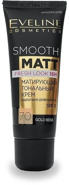 Матирующий тональный крем Smooth Matt SPF10 №70 Gold beige Eveline, 30 мл фото 1 &mdash; TD-EX.RU