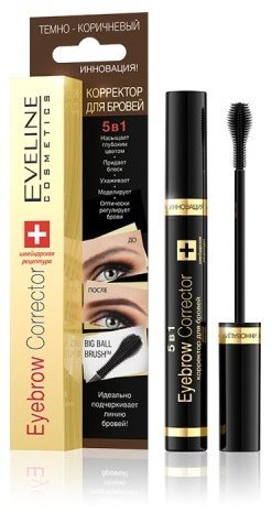 Корректор для бровей 5в1 - темно-коричневый серии EYEBROW CORRECTOR Eveline, 9мл фото 1 &mdash; TD-EX.RU