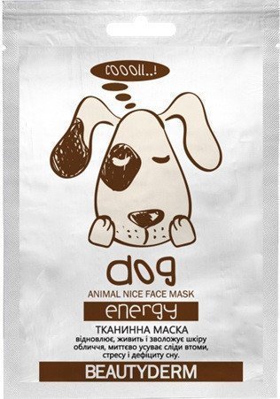 Тканевая маска для лица BeautyDerm Animal Dog Energy восстанавливающая Beauty Derm, 25 мл фото 1 &mdash; TD-EX.RU