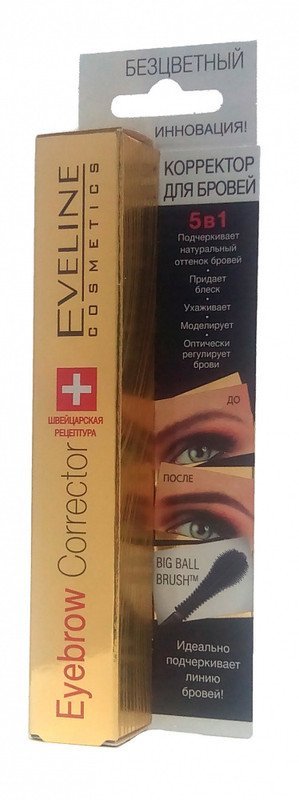 Корректор для бровей 5в1 - бесцветный серии EYEBROW CORRECTOR Eveline, 9мл фото 1 &mdash; TD-EX.RU