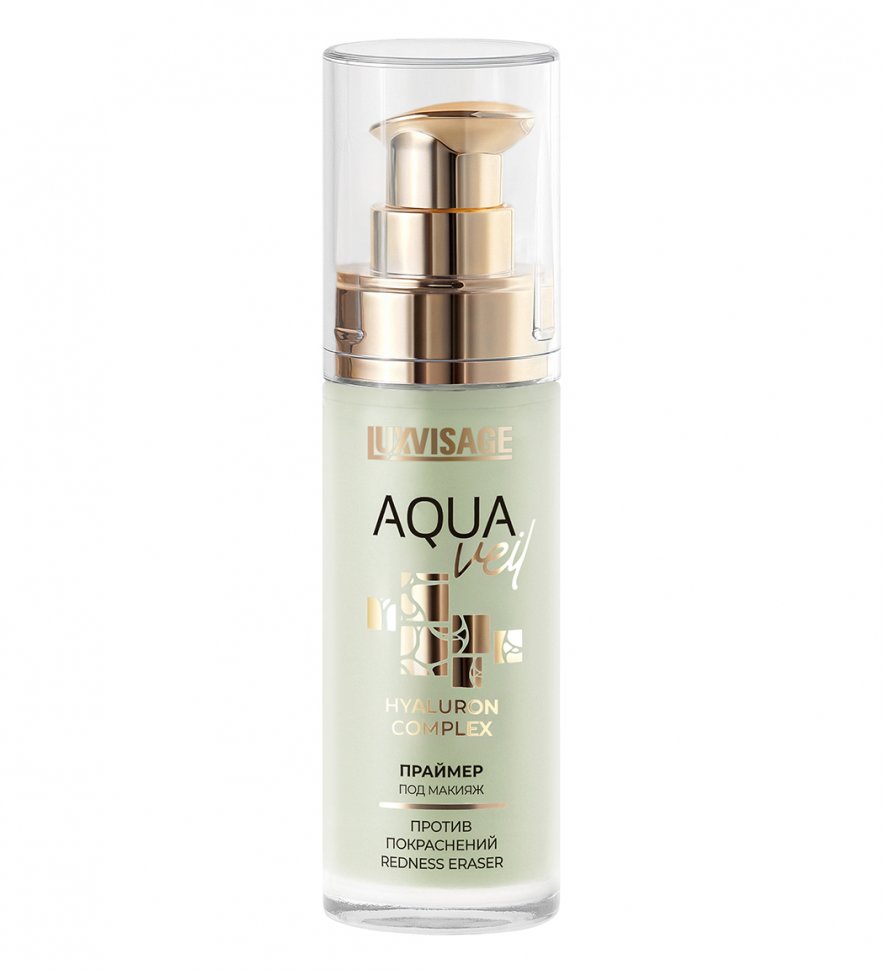 Праймер под макияж AQUA veil HYALURON COMPLEX против покраснений зелёный LUXVISAGE, 50 мл  фото 1 &mdash; TD-EX.RU