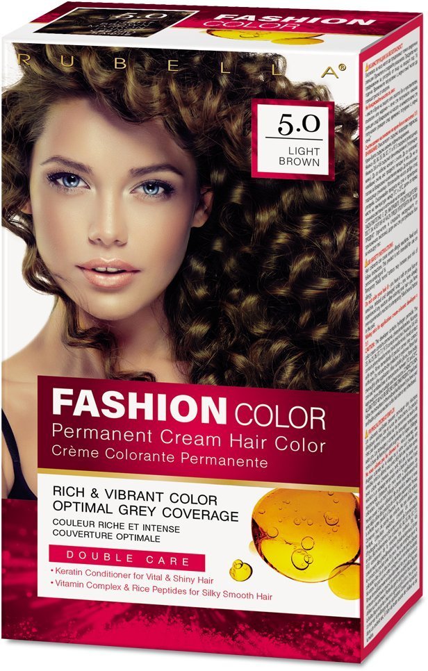 Стойкая крем-краска для волос Rubella Fashion Color 5.0 Светло-коричневый, 50 мл фото 1 &mdash; TD-EX.RU