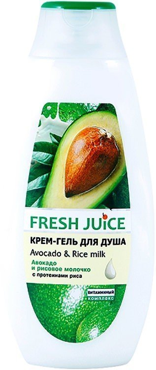 Крем-гель для душа "Avocado & Rice milk" Fresh Juice, 400 мл фото 1 &mdash; TD-EX.RU