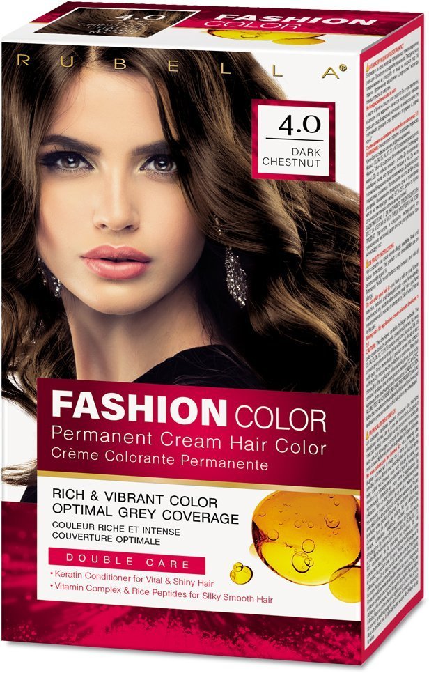 Стойкая крем-краска для волос Rubella Fashion Color 4.0 Темно-каштановый, 50 мл фото 1 &mdash; TD-EX.RU