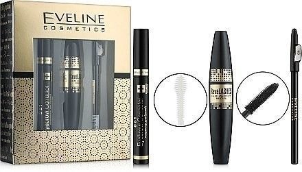 Подарочный набор Eveline Cosmetics (mascara/10ml + pencil/1.2g + serum/9ml) фото 1 &mdash; TD-EX.RU