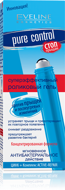 Специальный роликовый гель Pure Control против прыщей Eveline, 15 мл фото 1 &mdash; TD-EX.RU