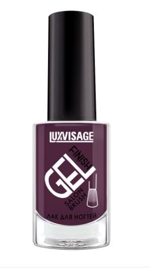 Лак для ногтей стойкий глянцевый GEL FINISH тон 03 Черный виноград Luxvisage, 9 г фото 1 &mdash; TD-EX.RU