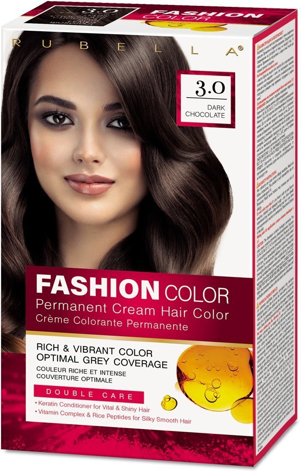 Стойкая крем-краска для волос Rubella Fashion Color 3.0 Темный шоколад, 50 мл фото 1 &mdash; TD-EX.RU