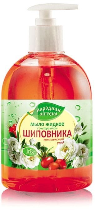 Мыло жидкое "Народная аптека" с экстрактом шиповника с дозатором Iris, 500 мл фото 1 &mdash; TD-EX.RU