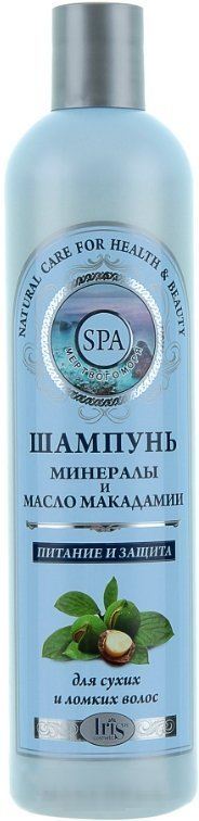 Шампунь "Питание и защита" с минералами и маслом макадамии для сухих и ломких волос SPA Iris, 400 мл фото 1 &mdash; TD-EX.RU
