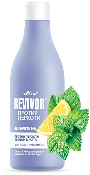 Шампунь против перхоти Лимон&Мята для всех типов волос Revivor Белита, 500 мл фото 1 &mdash; TD-EX.RU
