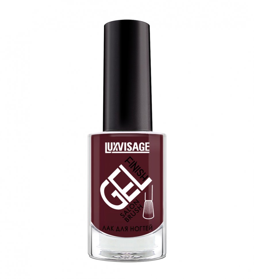 Лак для ногтей стойкий глянцевый GEL FINISH тон 04 Зимняя вишня Luxvisage, 9 г  фото 1 &mdash; TD-EX.RU
