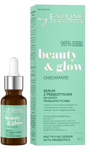 Восстанавливающая матирующая сыворотка с пребиотиками серии BEAUTY & GLOW Eveline, 18мл фото 1 &mdash; TD-EX.RU