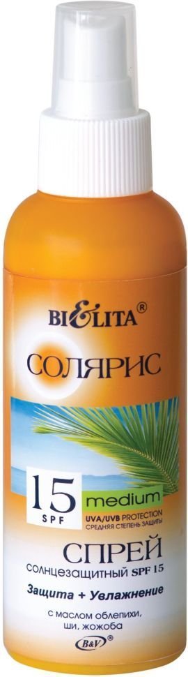 Спрей солнцезащитный SPF 15 с маслом облепихи Белита, 145 мл фото 1 &mdash; TD-EX.RU