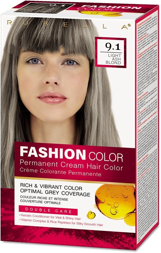 Стойкая крем-краска для волос Rubella Fashion Color 9.1 Светло-пепельный блондин, 50 мл  фото 1 &mdash; TD-EX.RU
